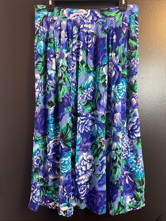 Requirements Dresses & Skirts - Vintage Requirements Tropical Midi Skirt in Blue and Green